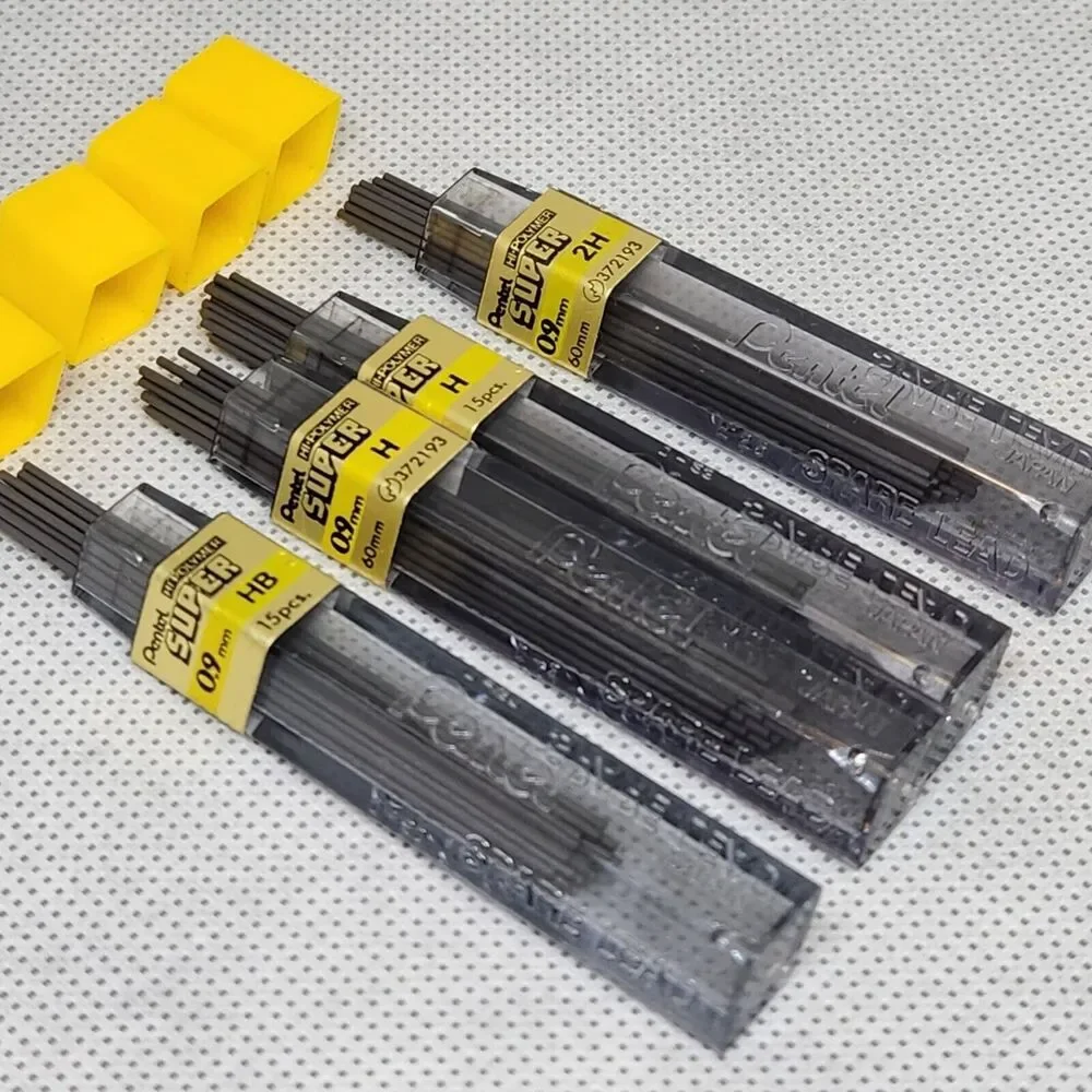 Pentel Super Hi-Polymer Lead Refills, 0.5mm, 0.7mm, 0.9mm Lot of 8 tubes